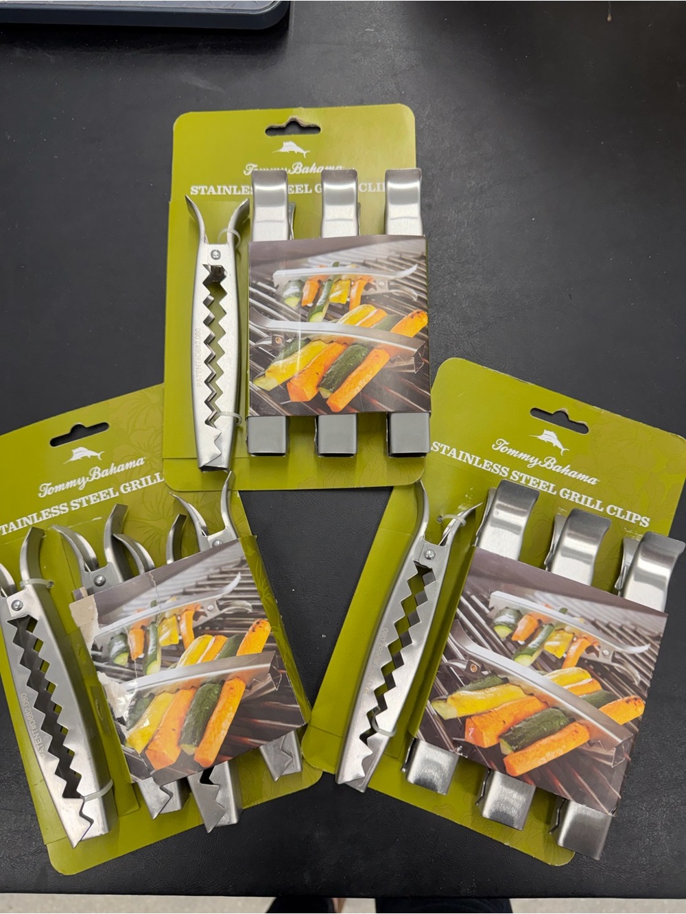 Tommy Bahama Stainless Steel Grill Clips Skewers 12 pieces Brand New